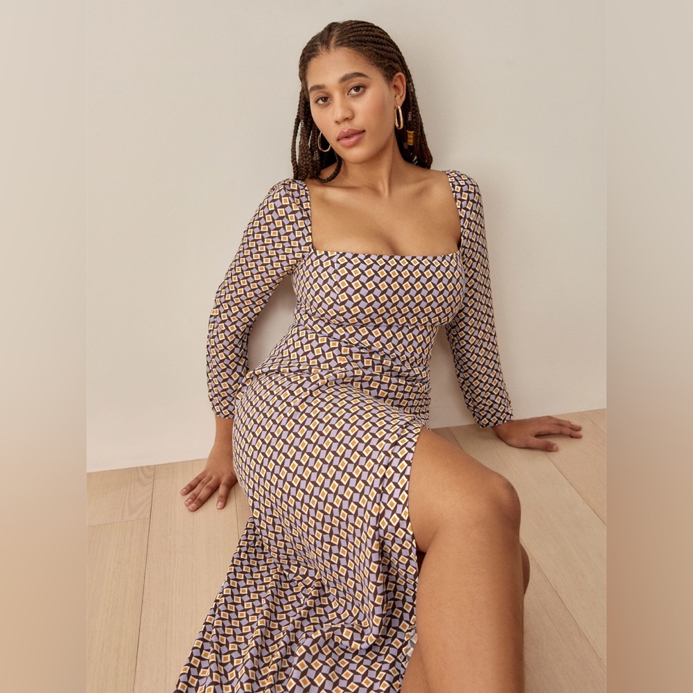 NWT Reformation Hilda Dress in Plaza - Size 8